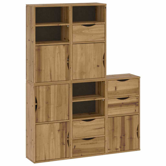 vidaXL Πλαϊνά ντουλάπια 5 τεμ. ODDA 40x24x79 εκ. από Μασίφ Ξύλο Πεύκου