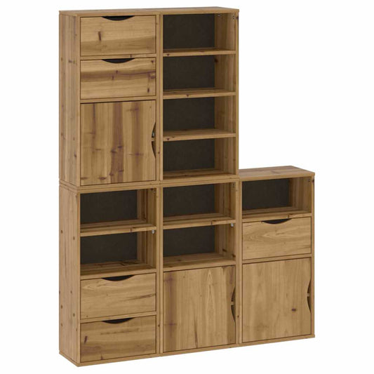 vidaXL Πλαϊνά ντουλάπια 5 τεμ. ODDA 40x24x79 εκ. από Μασίφ Ξύλο Πεύκου