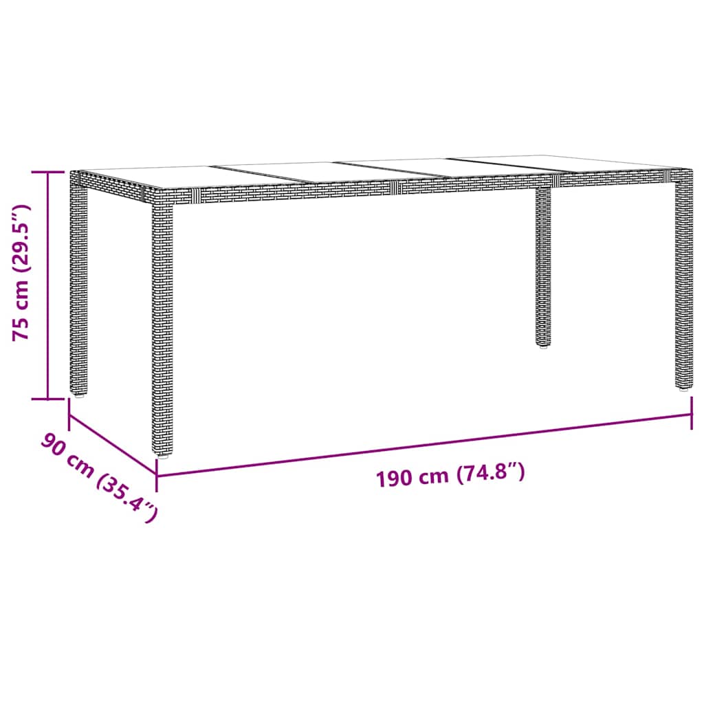 Σετ Τραπεζαρίας Κήπου vidaXL 7 Τεμαχίων Μπεζ Πολυρατάν