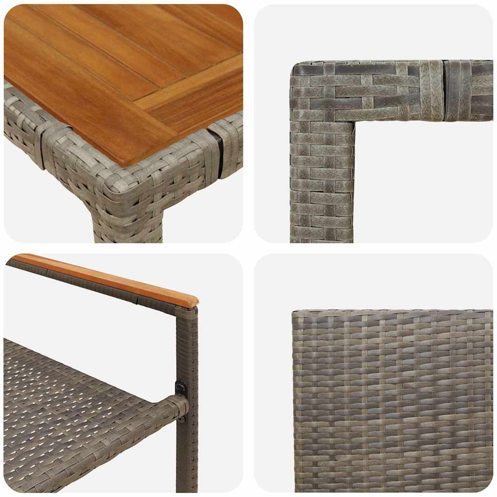 Σετ Τραπεζαρίας Κήπου vidaXL 9 Τεμαχίων Γκρι Πολυ Ρατάν