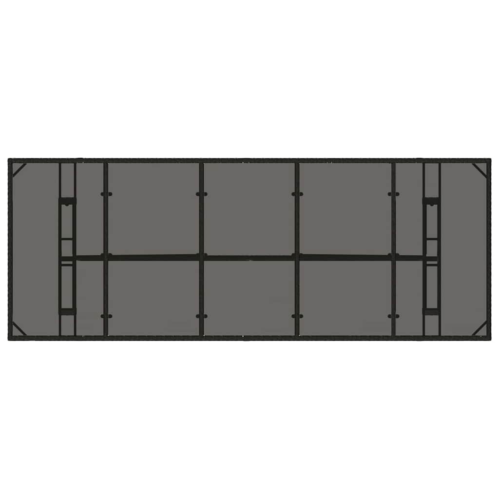 vidaXL Σέτ φαγητού για κήπο 9 pcs Μαύρο Πολυ ράταν