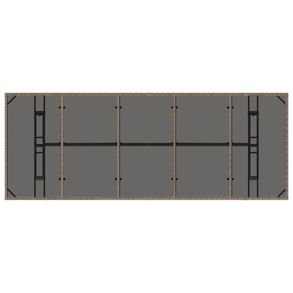 vidaXL Σέτ φαγητού για κήπο 11 pcs Γκρι Πολυ ράταν