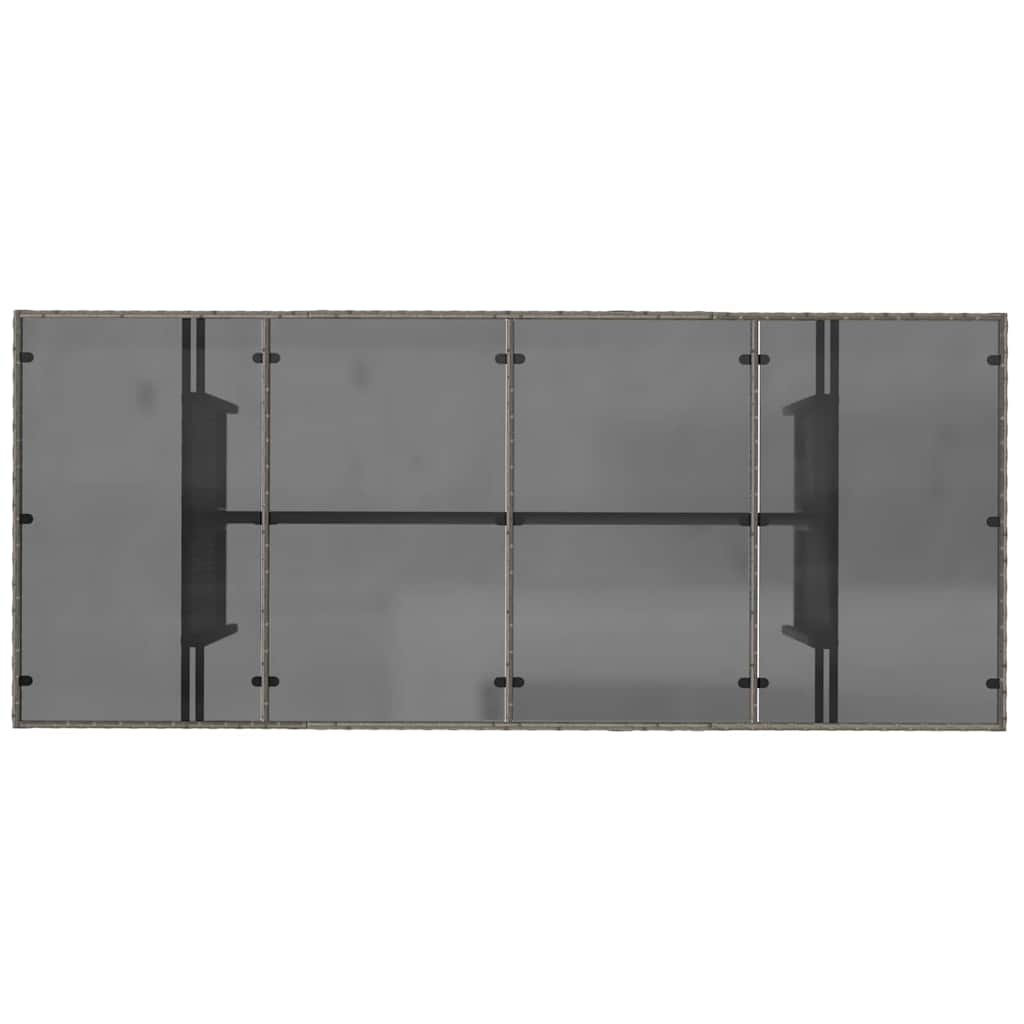 Σετ εξωτερικής τραπεζαρίας 7 τεμαχίων vidaXL Γκρι Πολυρτάν