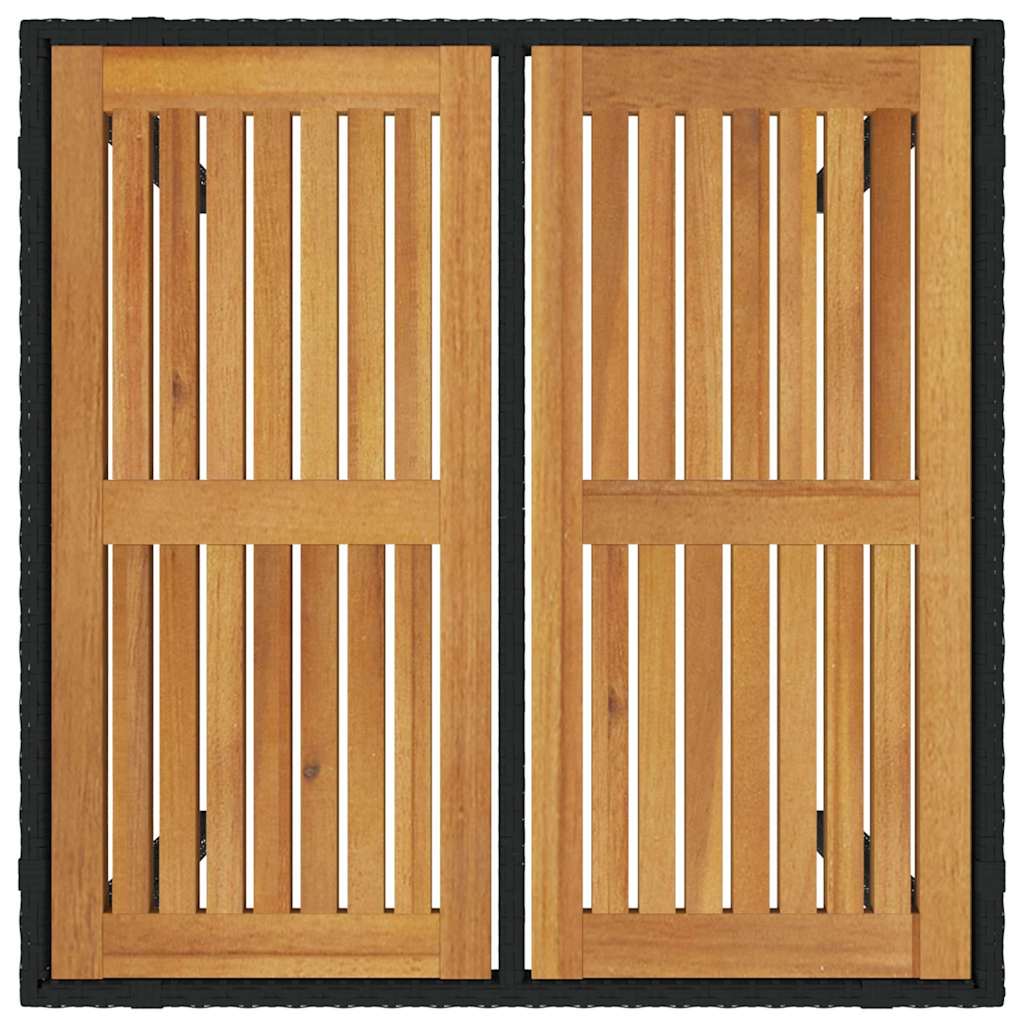 Σετ Εξωτερικής Τραπεζαρίας 3 Τεμαχίων vidaXL Μαύρο Πολυ-Πλαστικό Ακακίας