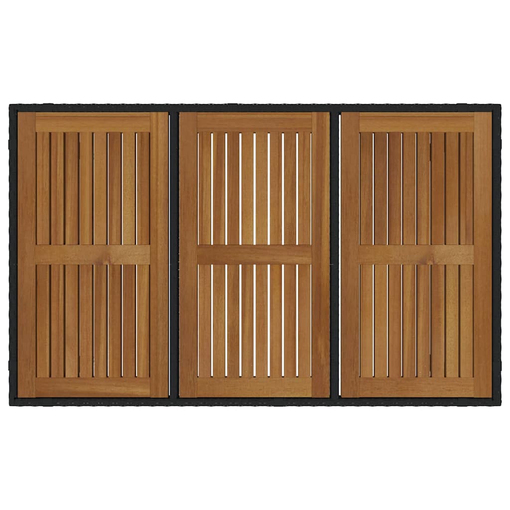 vidaXL Σετ Τραπεζαρίας Κήπου 7 Τεμαχίων Μαύρο Πολυπροπυλένιο Ακακίας