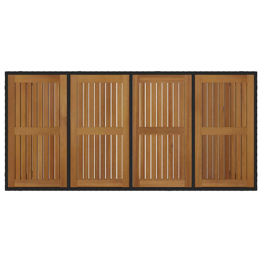 vidaXL Σετ Τραπεζαρίας Κήπου 9 κομματιών Μαύρο Πολυ-Ράταν Ακακία