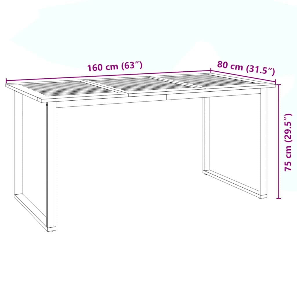 vidaXL Σέτ φαγητού για κήπο 5 pcs Μπεζ Στερεό Ξύλο Ακακίας