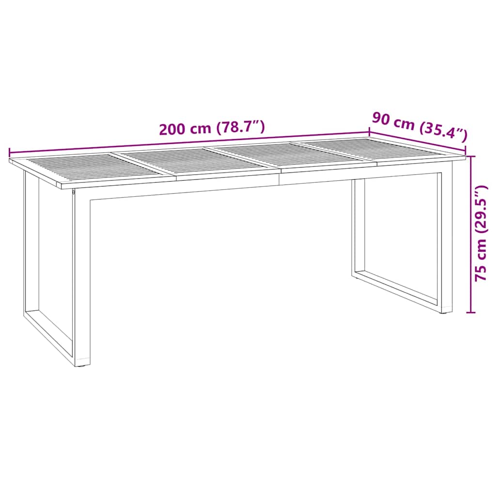 vidaXL Σέτ φαγητού για κήπο 7 pcs Γκρι Στερεό Ξύλο Ακακίας