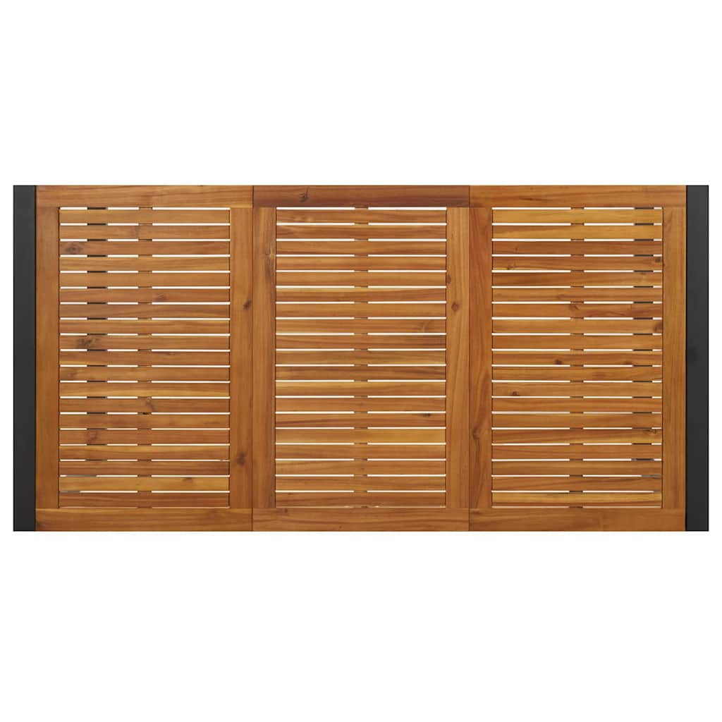 vidaXL Σέτ φαγητού για κήπο 7 pcs Μαύρο και Καφέ συνθετικό ρατάν