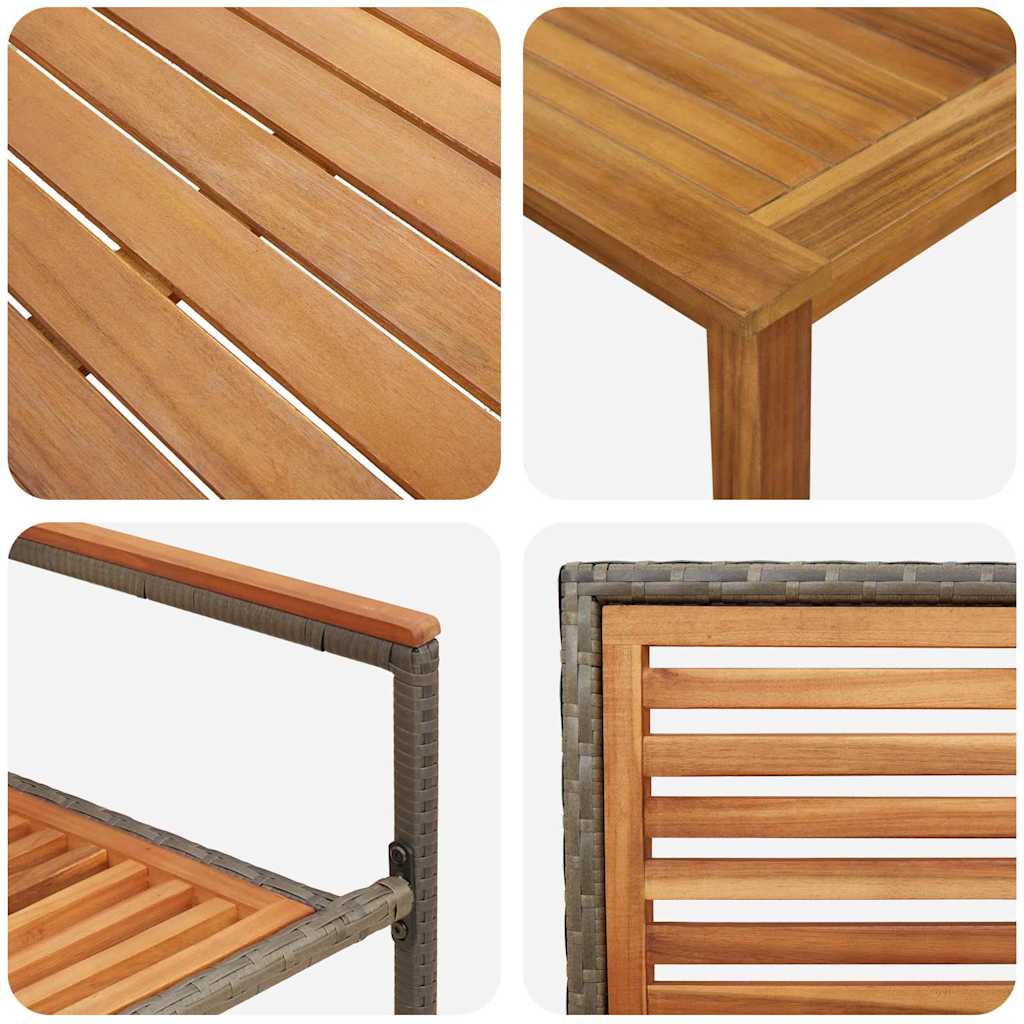 vidaXL Σετ Φαγητού Κήπου 5 pcs Γκρι 85 x 85 x 74 cm Ξύλο & Μέταλλο