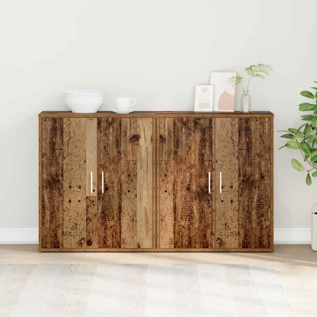 vidaXL Highboard 2 pcs Παλιό ξύλο 60 x 31 x 70 εκ Επεξεργασμένο ξύλο
