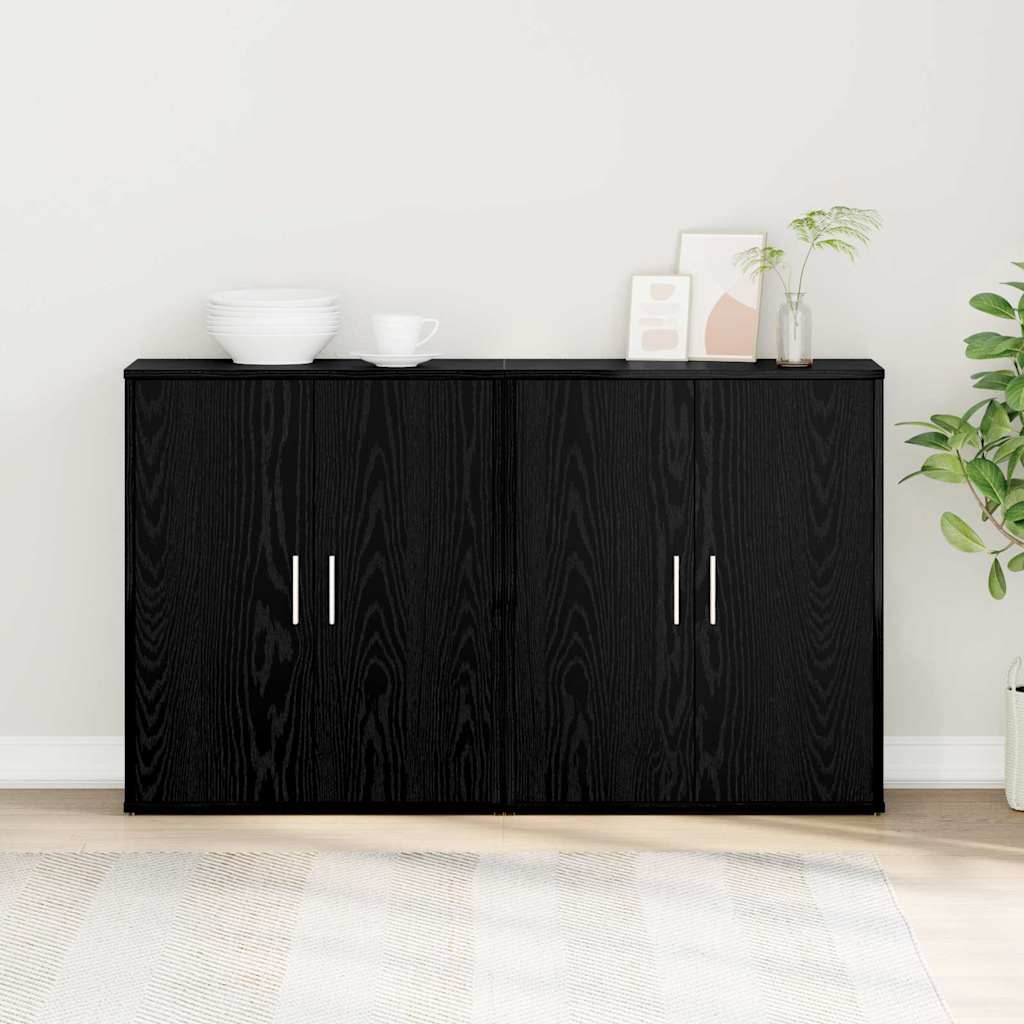 vidaXL Highboard 2 pcs Μαύρη δρυς 60 x 31 x 70 εκ Επεξεργασμένο ξύλο