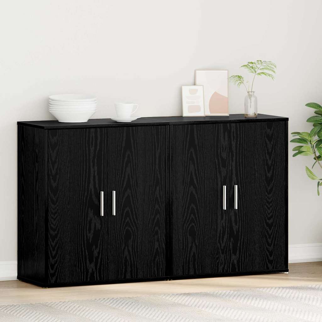 vidaXL Highboard 2 pcs Μαύρη δρυς 60 x 31 x 70 εκ Επεξεργασμένο ξύλο