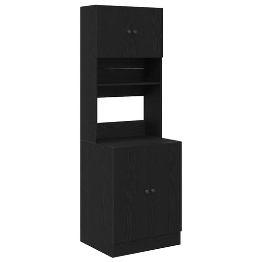 vidaXL Ντουλάπα Κουζίνας με ράφι με πόρτα Μαύρη δρυς 60 x 50 x 180 εκ