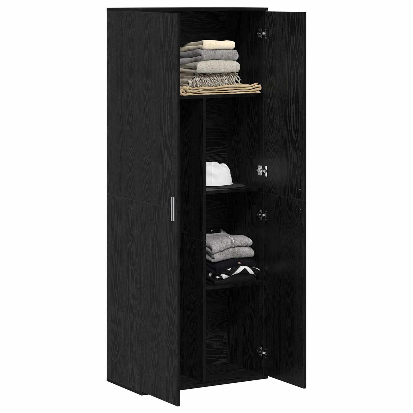 vidaXL Highboard 70 x 33.5 x 180 εκ. Επεξεργασμένο Ξύλο Μαύρη Οξυά