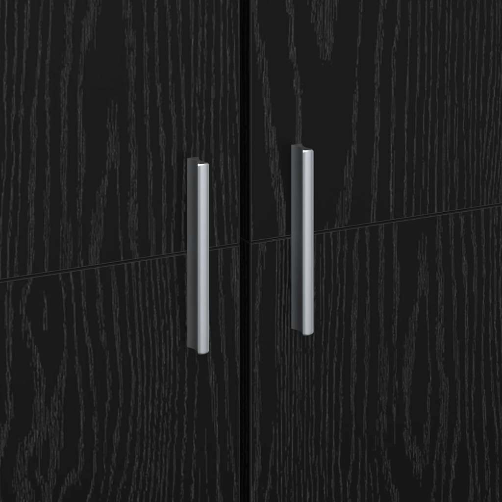 vidaXL Highboard Μαύρη δρυς 60 x 35 x 180 εκατοστά Επεξεργασμένο ξύλο