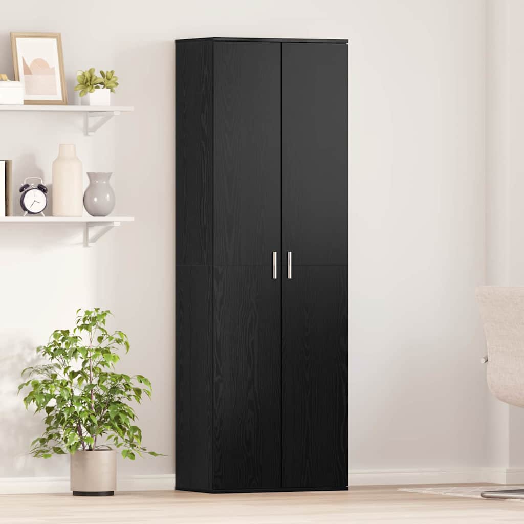 vidaXL Highboard Μαύρη δρυς 60 x 35 x 180 εκατοστά Επεξεργασμένο ξύλο