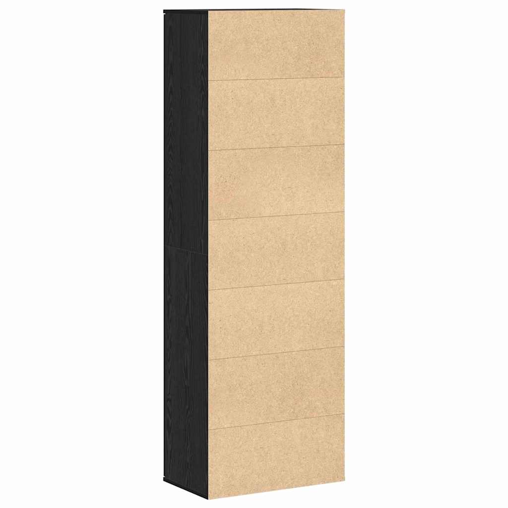 vidaXL Highboard Μαύρη δρυς 60 x 35 x 180 εκατοστά Επεξεργασμένο ξύλο