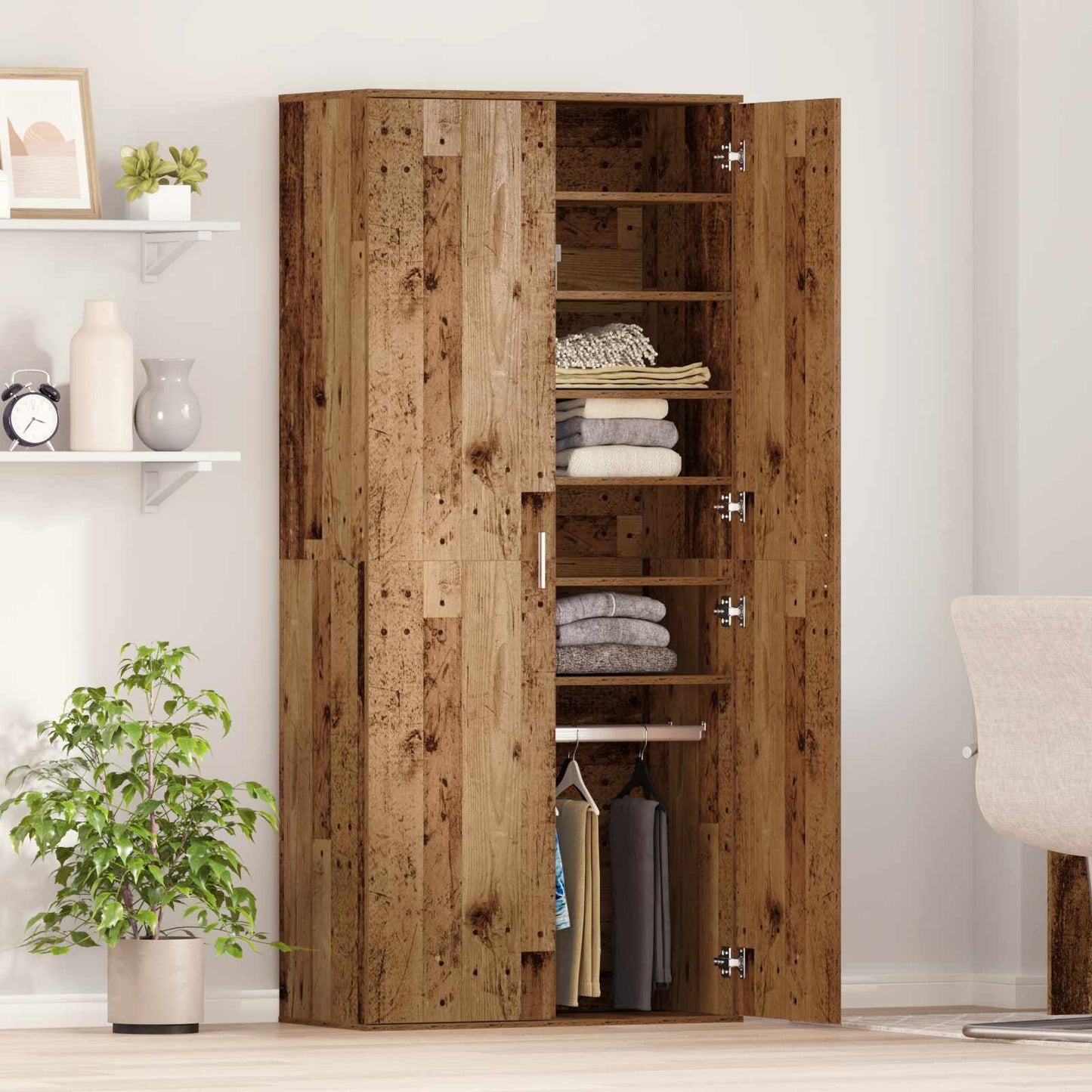 vidaXL Γραφείο 80 x 39 x 178 εκ Επεξεργασμένο Ξύλο Παλιό Ξύλο