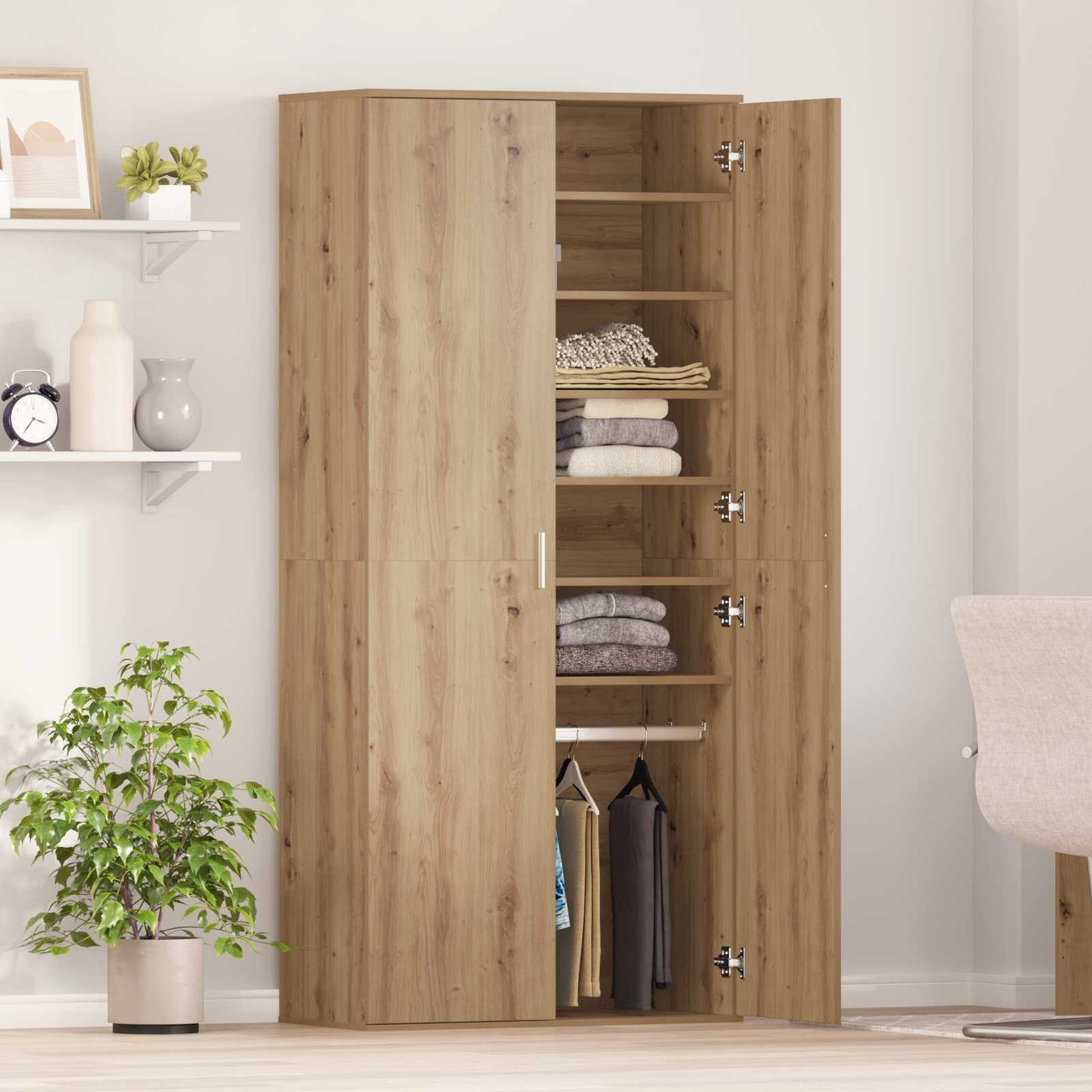 vidaXL Υψηλή Ντουλάπα Ξύλο Καρυδιά 80x39x178 εκ Επεξεργασμένο Ξύλο