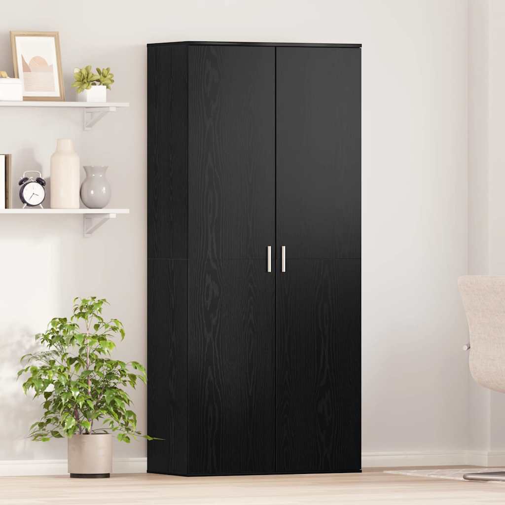 vidaXL Highboard Μαύρη Δρυς 80x39x178 εκ. από Μοριοσανίδες