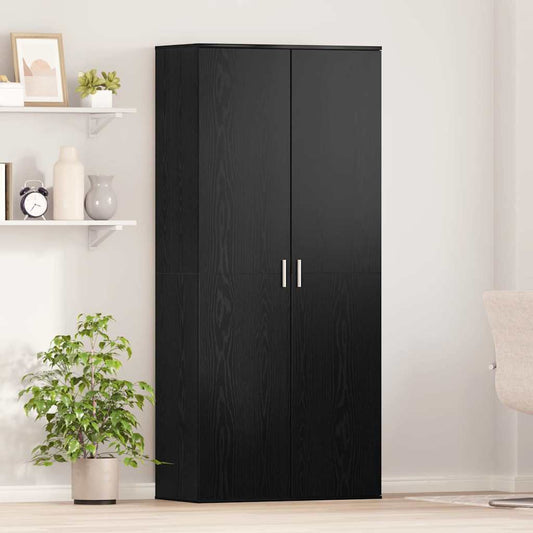 vidaXL Highboard Μαύρη Δρυς 80x39x178 εκ. από Μοριοσανίδες