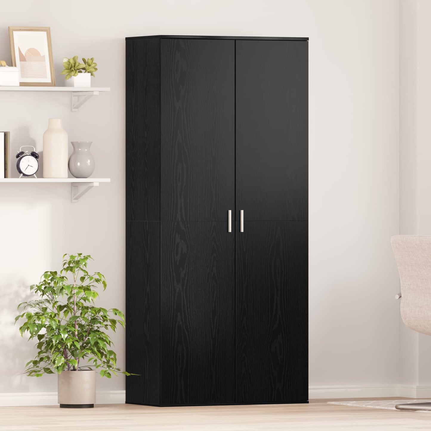 vidaXL Highboard 80 x 39 x 178 εκ Επεξεργασμένο Ξύλο Μαύρη Δρυς