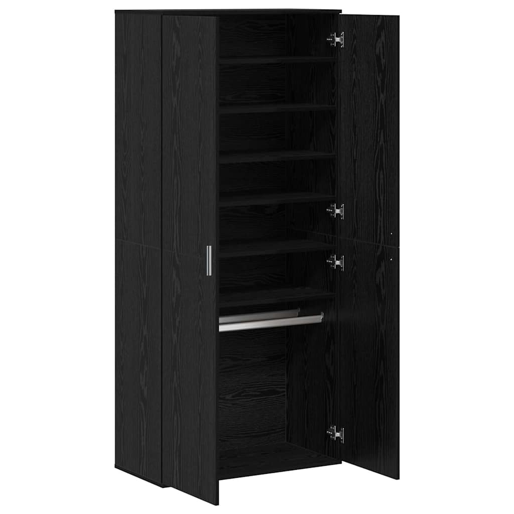 vidaXL Highboard Μαύρη Δρυς 80x39x178 εκ. από Μοριοσανίδες