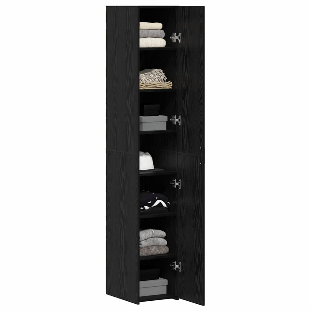 vidaXL Υψηλό Ντουλάπι Μαύρο Ξύλο 30x42.5x185 εκ. Μοριοσανίδα