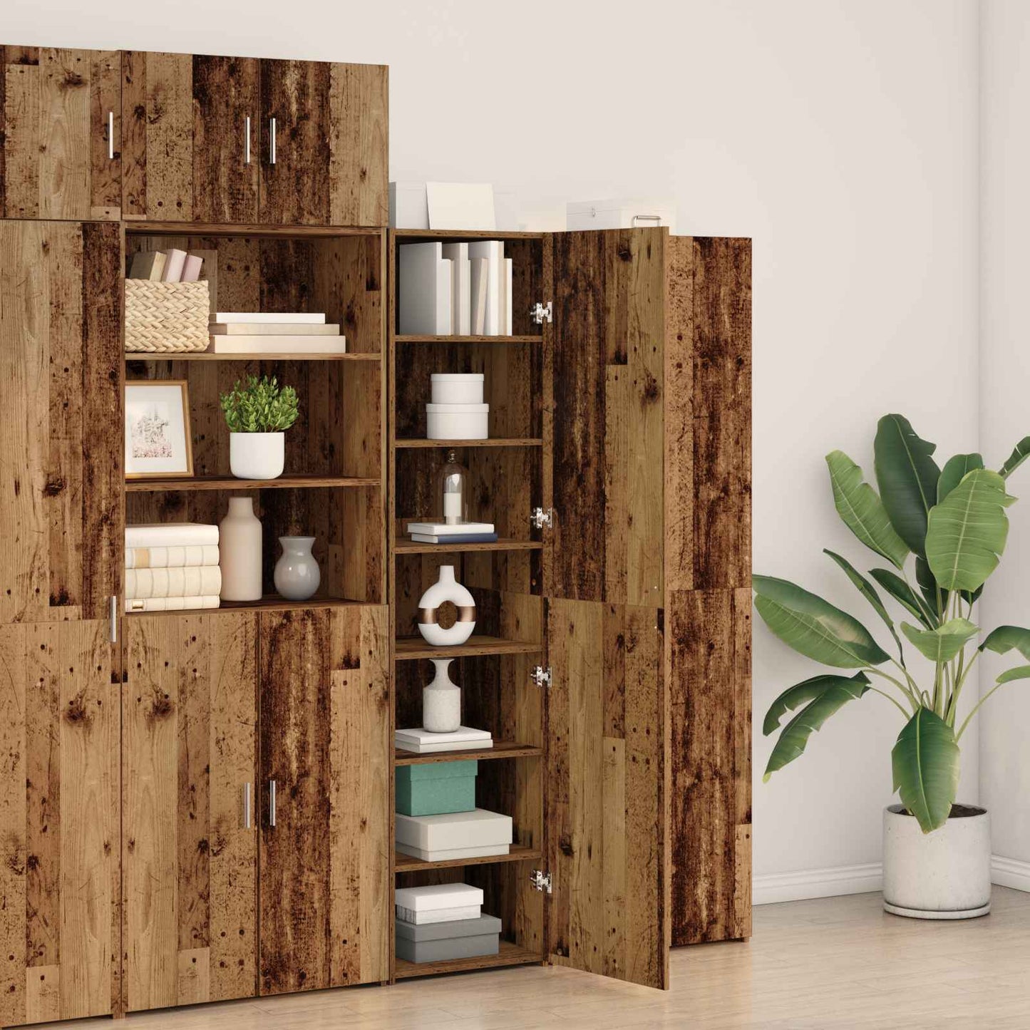 vidaXL Highboard Παλιό ξύλο 45 x 42,5 x 185 εκ.