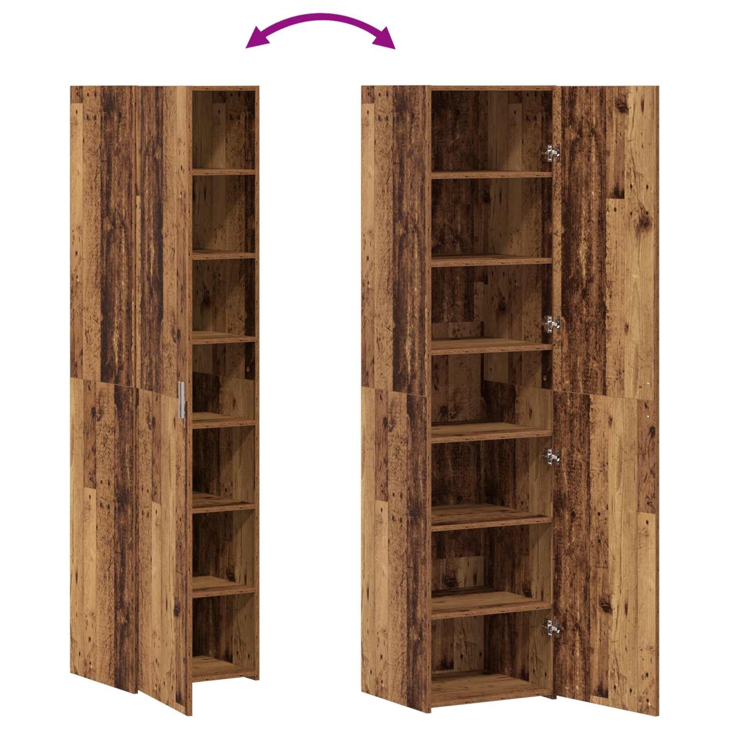 vidaXL Highboard Παλιό ξύλο 45 x 42,5 x 185 εκ.