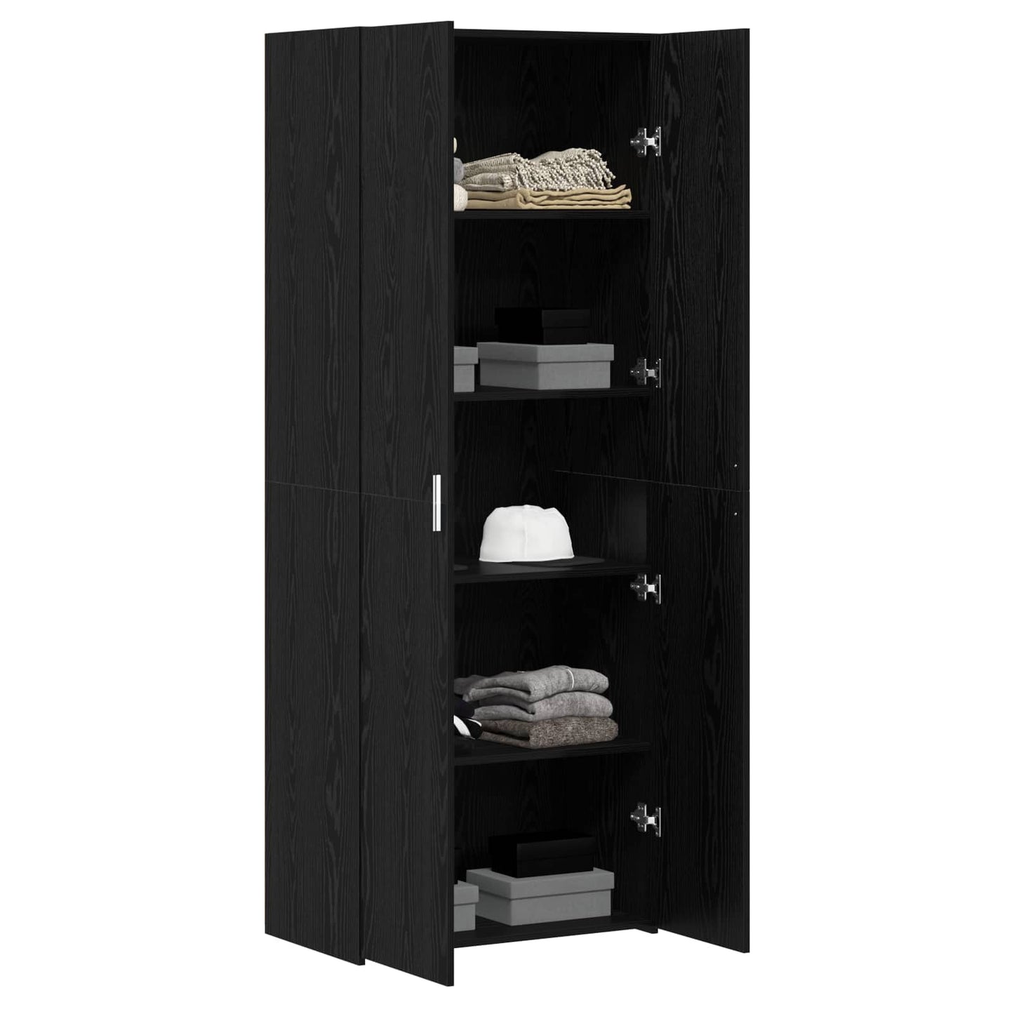 vidaXL Highboard 2 pcs Μαύρη Οξυά 70 x 42,5 x 185 εκ