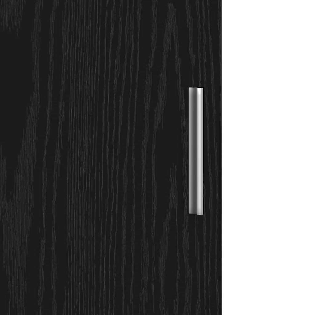 vidaXL Highboard Μπουφές Μαύρος Δρυός 40x42.5x185 εκ Επεξεργασμένου Ξύλου