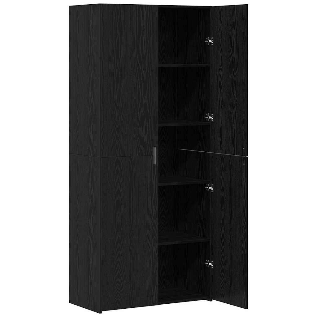 vidaXL Highboard Μπουφές Μαύρος Δρυός 40x42.5x185 εκ Επεξεργασμένου Ξύλου