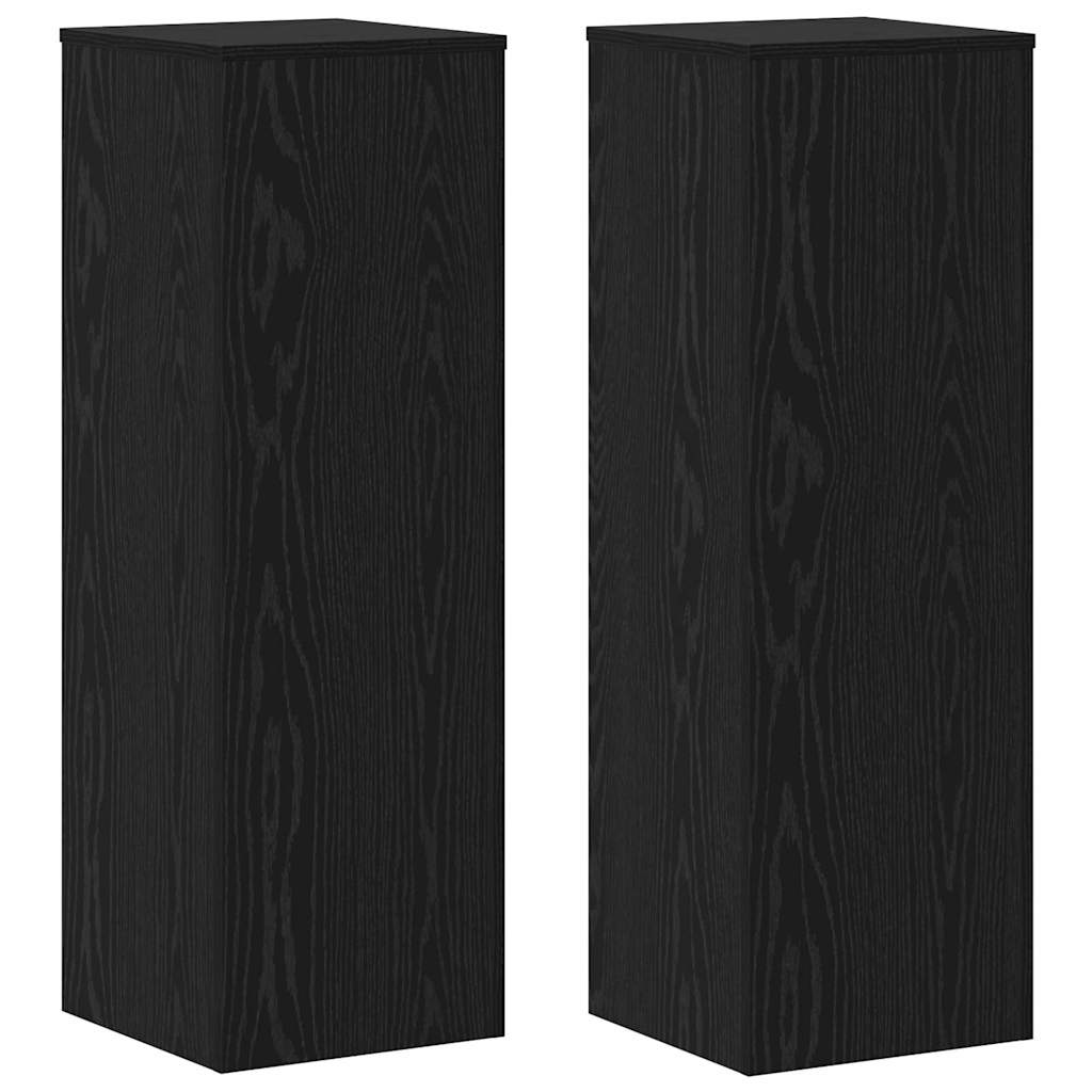 vidaXL Βάση φυτών 2 pcs Μαύρη δρυς 33 x 33 x 100 cm Επεξεργασμένο ξύλο