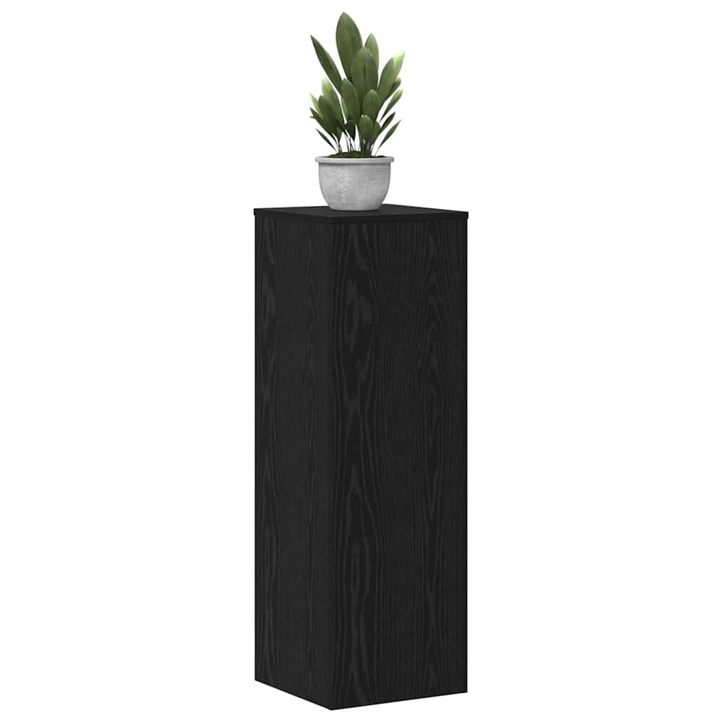 vidaXL Βάση φυτών 2 pcs Μαύρη δρυς 33 x 33 x 100 cm Επεξεργασμένο ξύλο