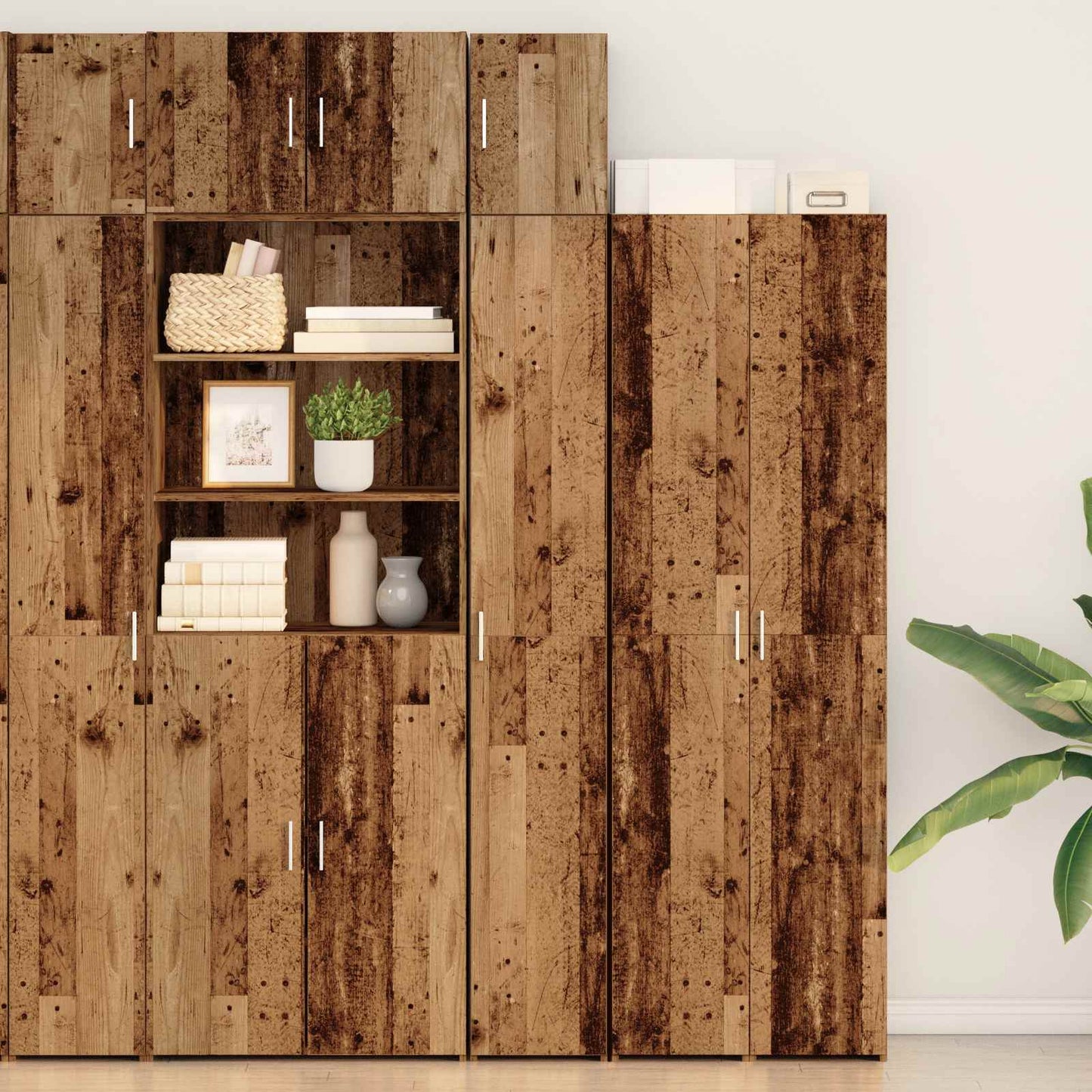 vidaXL Λεπτό Ντουλάπι Παλιά Ξυλεία 30x42.5x225 εκ. Μηχανικά ξύλο