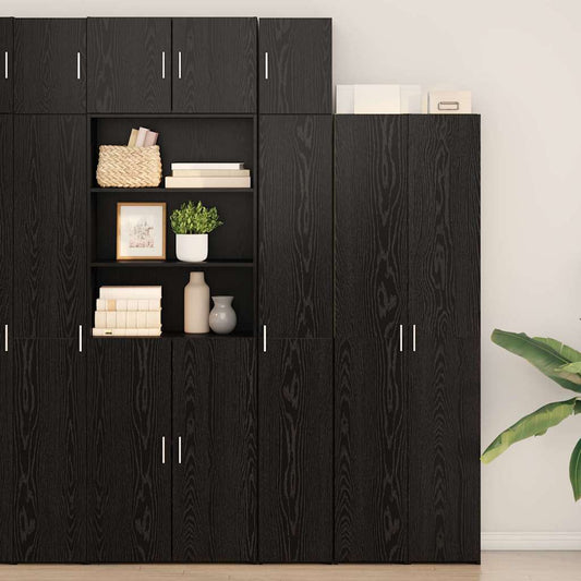 vidaXL Slim Storage Cabinet Μαύρος Δρυς 30x42.5x225 cm Επεξεργασμένο Ξύλο