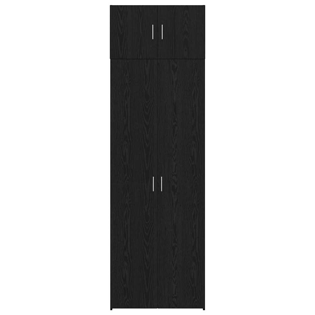 Ντουλάπι Αποθήκευσης vidaXL Μαύρος Δρύς 70x42.5x225 εκ. Επεξεργασμένο Ξύλο