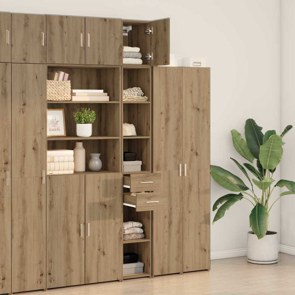 vidaXL Slim Storage Cabinet Δρυς 30x42.5x225 cm Επεξεργασμένο Ξύλο