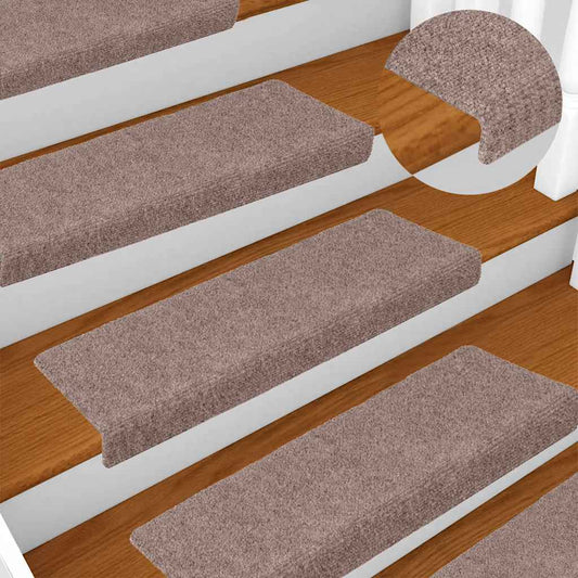 vidaXL Αυτοκόλλητα Πατάκια Σκαλιών 30 τεμ. 65x21x4 εκ. Ανοιχτό Καφέ Ορθογώνια Άκρη