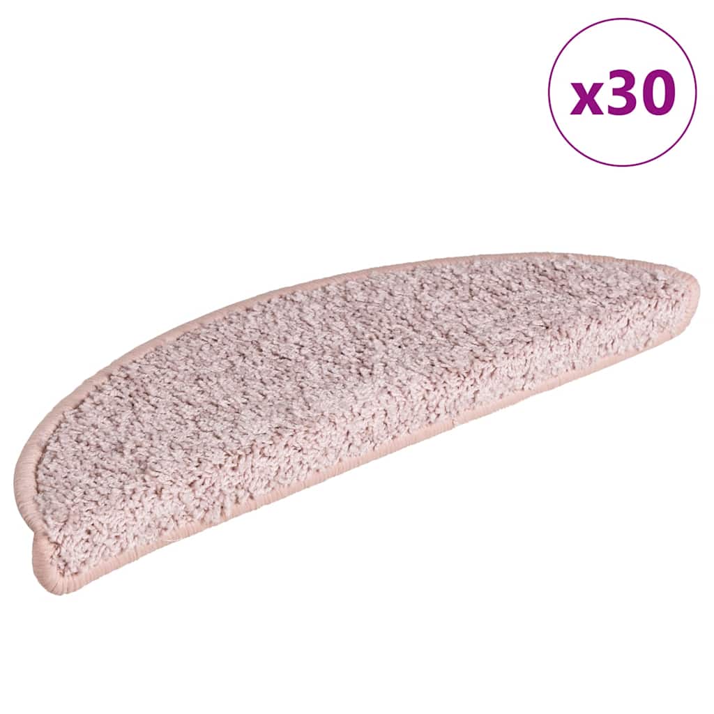 vidaXL Πατάκια Σκάλας 30 τεμ. Ανοιχτό Ροζ 65 x 21 x 4 εκ.