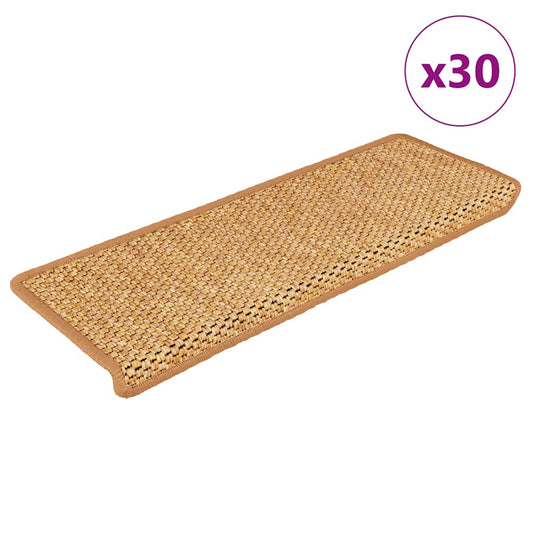 vidaXL Πατάκια Σκάλας Αυτοκόλ. 30 τεμ. Όψη Σιζάλ Πορτοκαλί 65x21x4 εκ.
