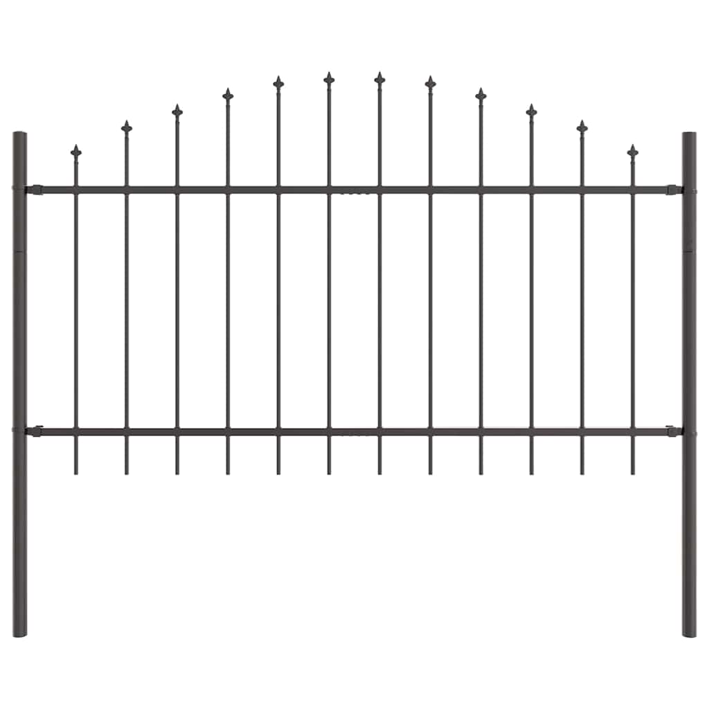 Φράχτης κήπου vidaXL με θολωτή κορυφή Γκρι 6,8x1 μ Χάλυβα