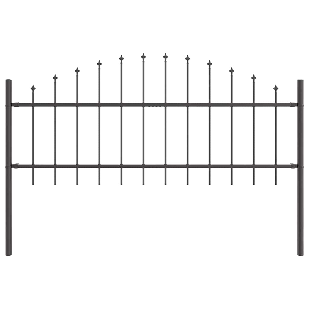 Φράκτης κήπου vidaXL με καμάρα, Γκρι, 8,5x0,75 μ, Χάλυβας