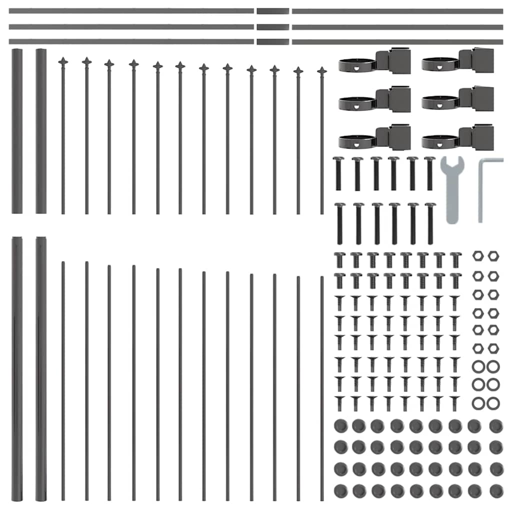 vidaXL Φράκτη Κήπου με Στυλ Καμπύλης Γκρι 10,2x1,75 μ Χάλυβας
