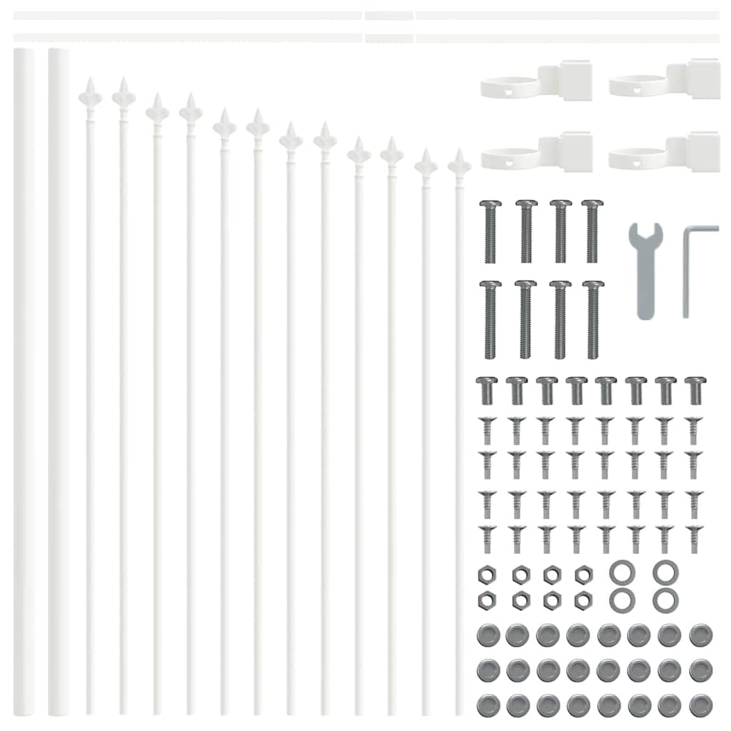 Φράχτης κήπου vidaXL με βρόχο στην κορυφή, λευκός, 5,1x0,75 μ, χάλυβας