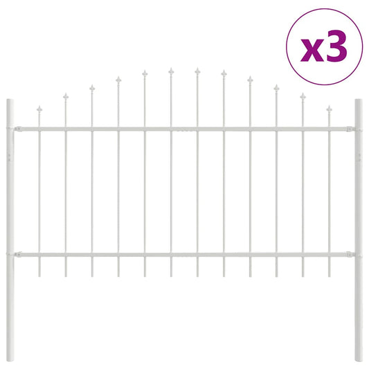 Fence Κήπου vidaXL με Θόλο Λευκό 5,1x1 μ Χάλυβας
