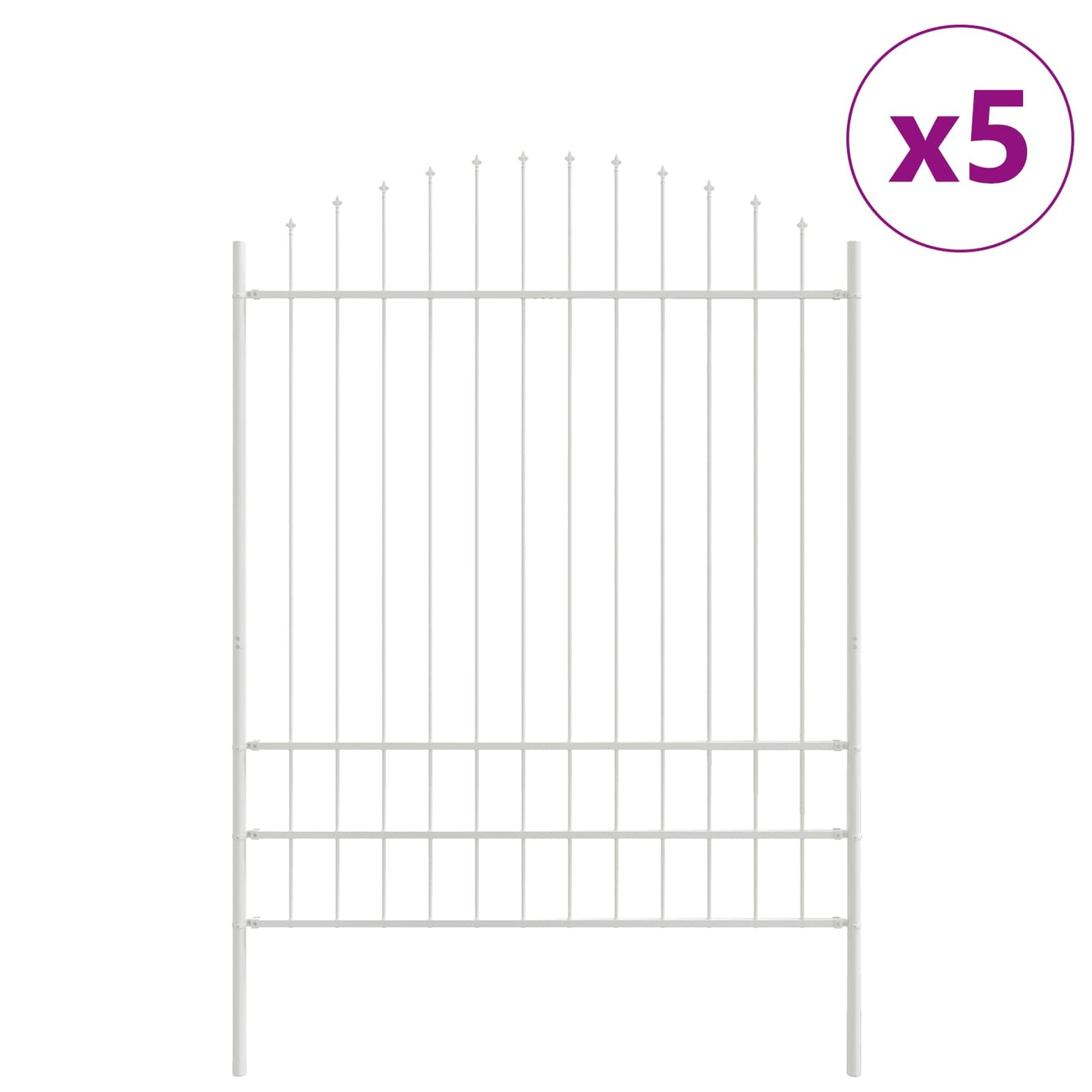 vidaXL Φράχτης Κήπου WOERDEN 5 τμχ. 170 x 225 cm Λευκό