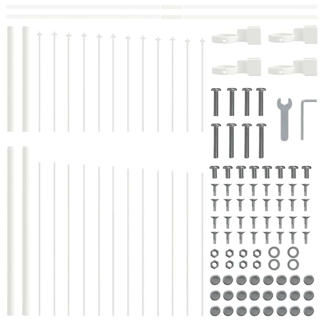 vidaXL Φράχτης Κήπου Λευκό 1360 x 150 εκ. Χάλυβας με επίστρωση πούδρας